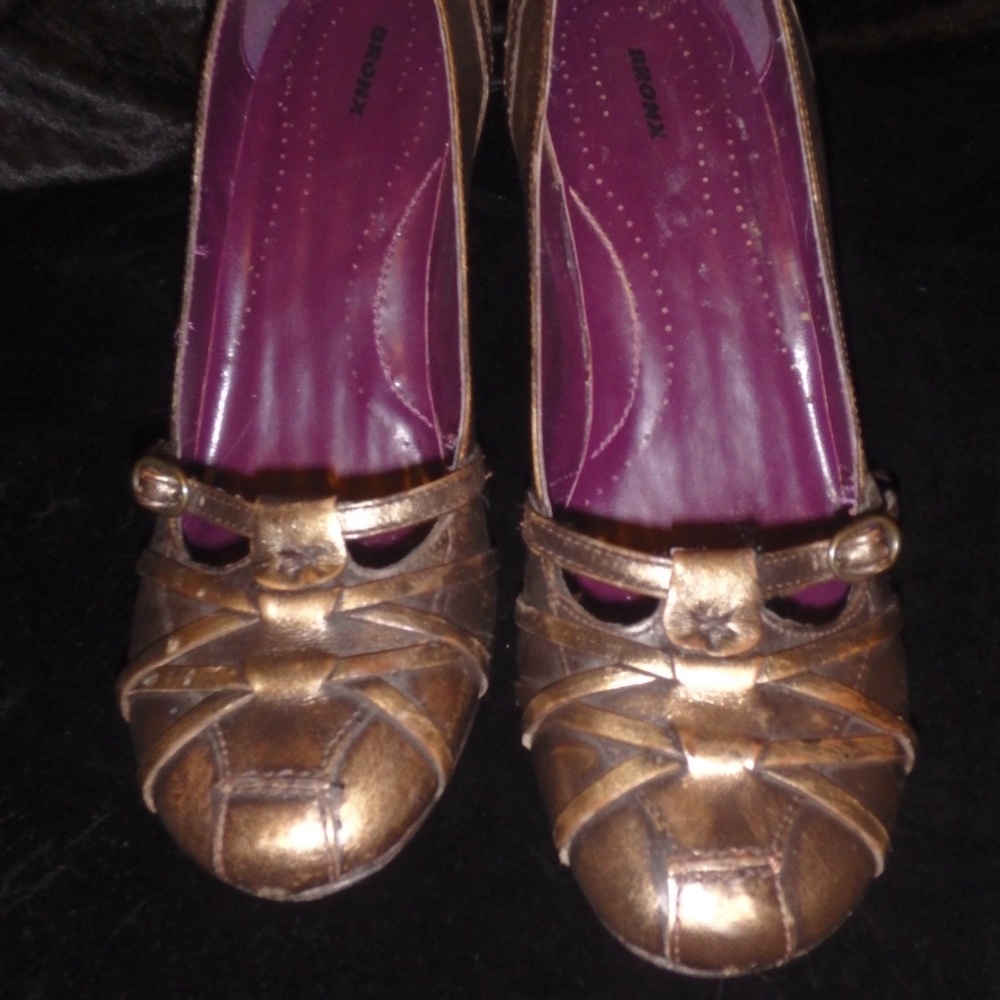 Bronze BRONX Leather Heels